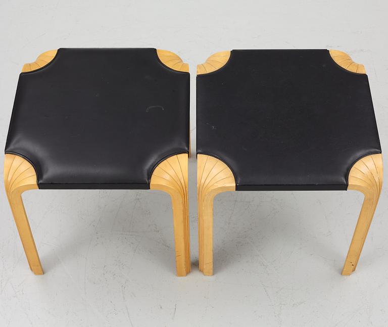 Alvar Aalto, a pair of 'X601' stool for Artek, later half of the 20th century.