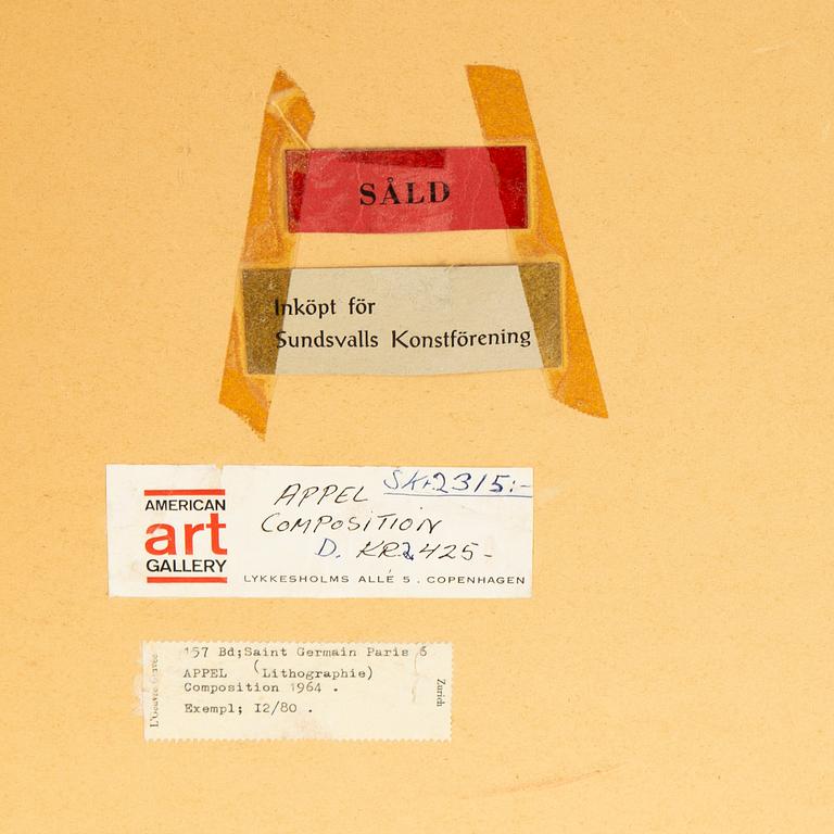 Karel Appel, lithograph in colors, signed and numbured 12/80.