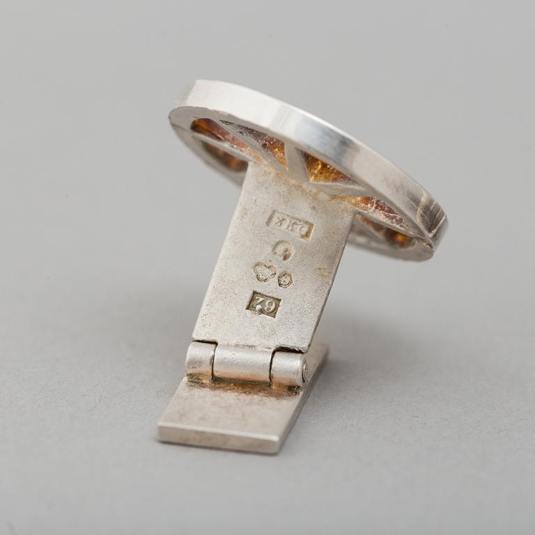 A pair of silver cufflinks by Rolf Karlsson, Enköping, 1974.
