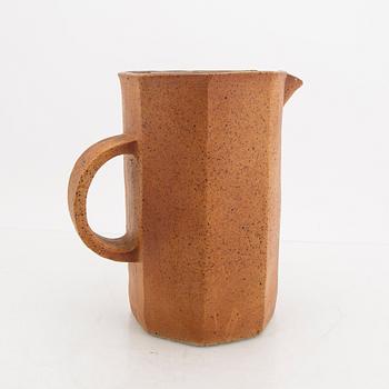 Signe Persson-Melin, a partially glazed ceramic pitcher, signed by hand numbered 181 och dated 1982, Rörstrand.