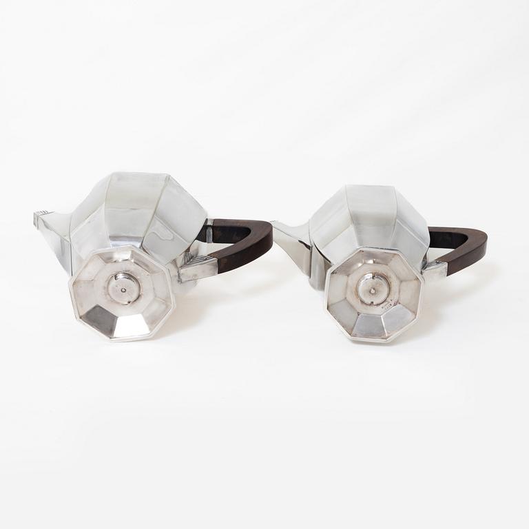 Kaffeservis, 5 delar, nysilver, Christofle Orfèvrerie Gallia, Paris, Frankrike, 1930-tal.