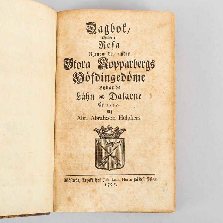 Hülphers’ account of Dalecarlia 1757, copy with both variants of the title.