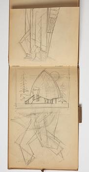 GÖSTA ADRIAN-NILSSON, sketchpad, 1920/30's, by the artist's own hand inscribed GAN with indian ink on the cover.