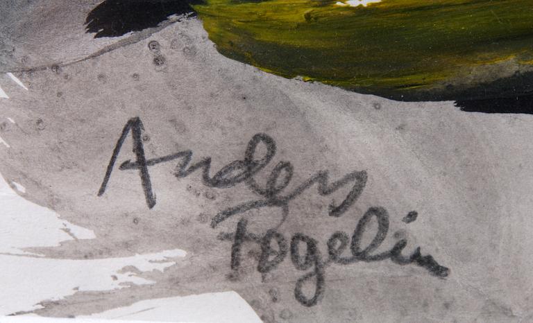 ANDERS FOGELIN (SVERIGE), akvarell, sign.