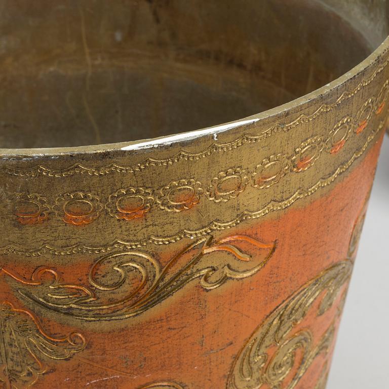 A serving tray and a waste basket, marked Florence Italy, late 20th century,