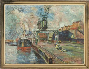 Edgar Wallin, oil on panel, signed and dated 1957.