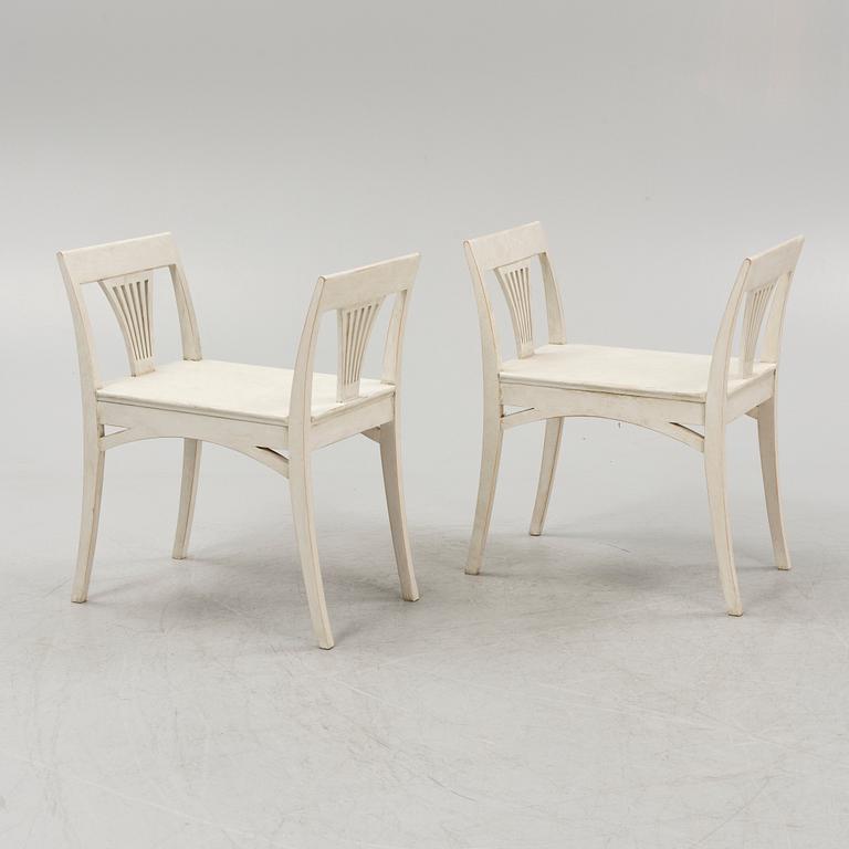 A pair of stools, around 1900.