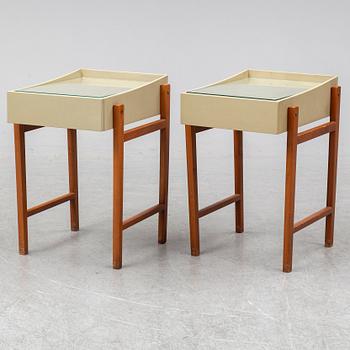 A pair of bedside tables, Nordiska Kompaniet, seconbd half of the 20th Century.