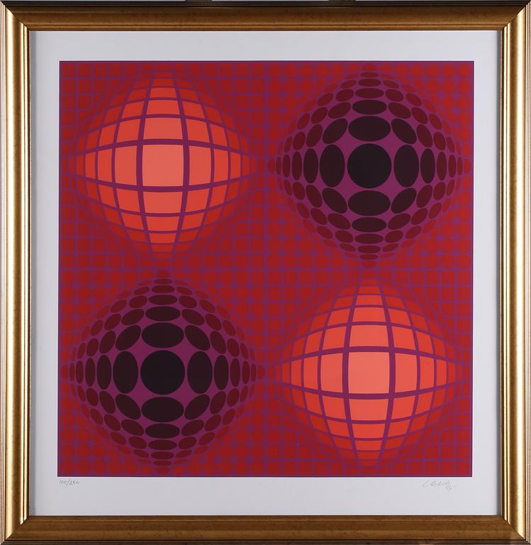 VICTOR VASARELY, färgseriegrafi, signerad och numrerad 100/250.
