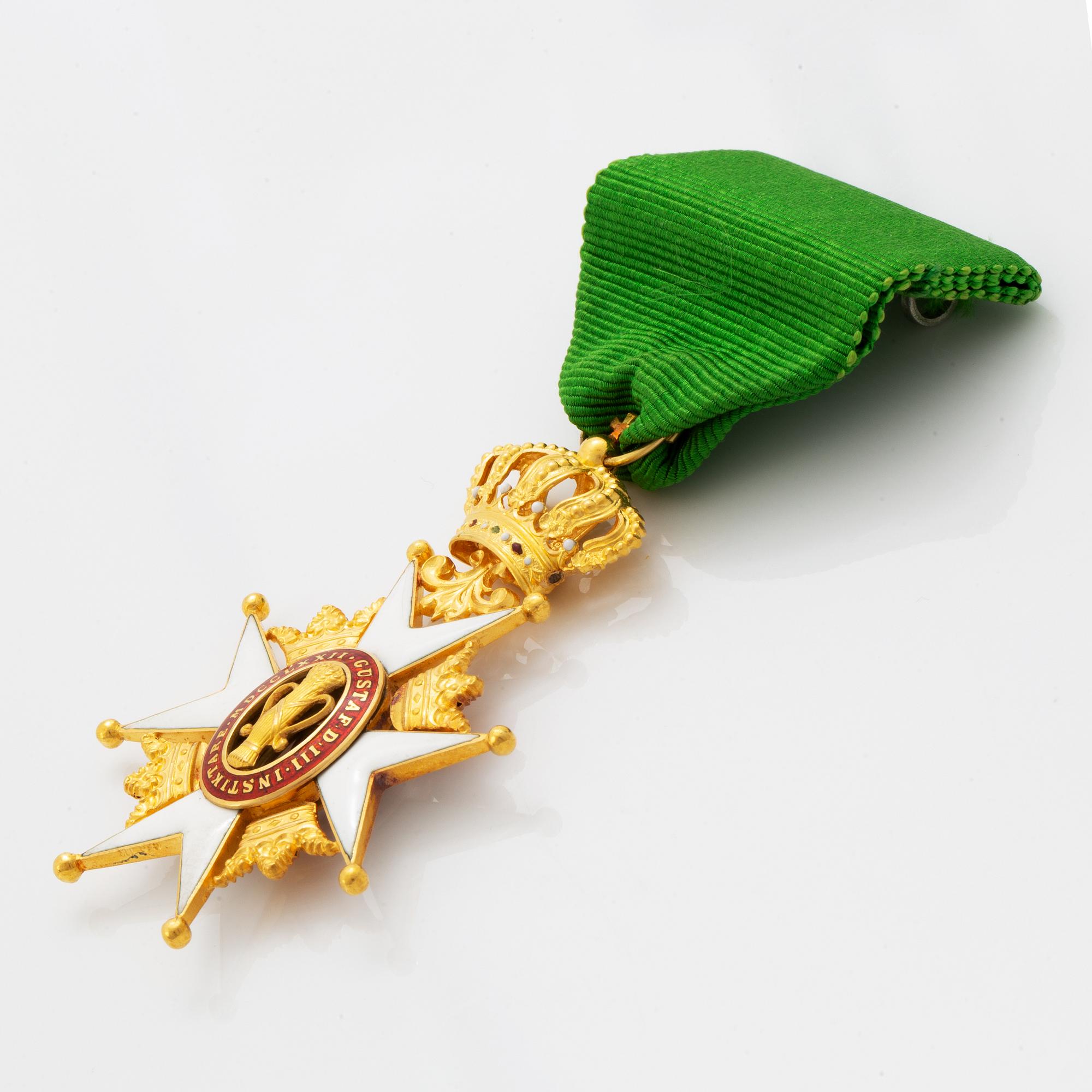 Order of the Vasa, Knigth's Cross, Gold and enamel, in box, CF Carlman, Stockholm.