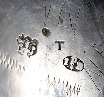 BÄGARE, silver, Johan Pettersson Berg. Norrköping 1754.