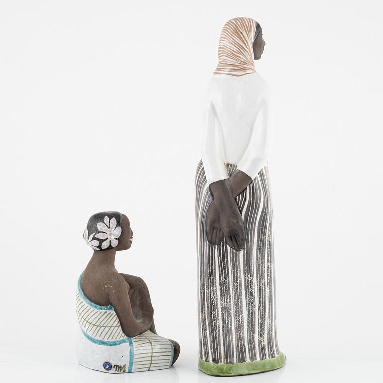 Mari Simmulson, two figurines, Upsala-Ekeby.