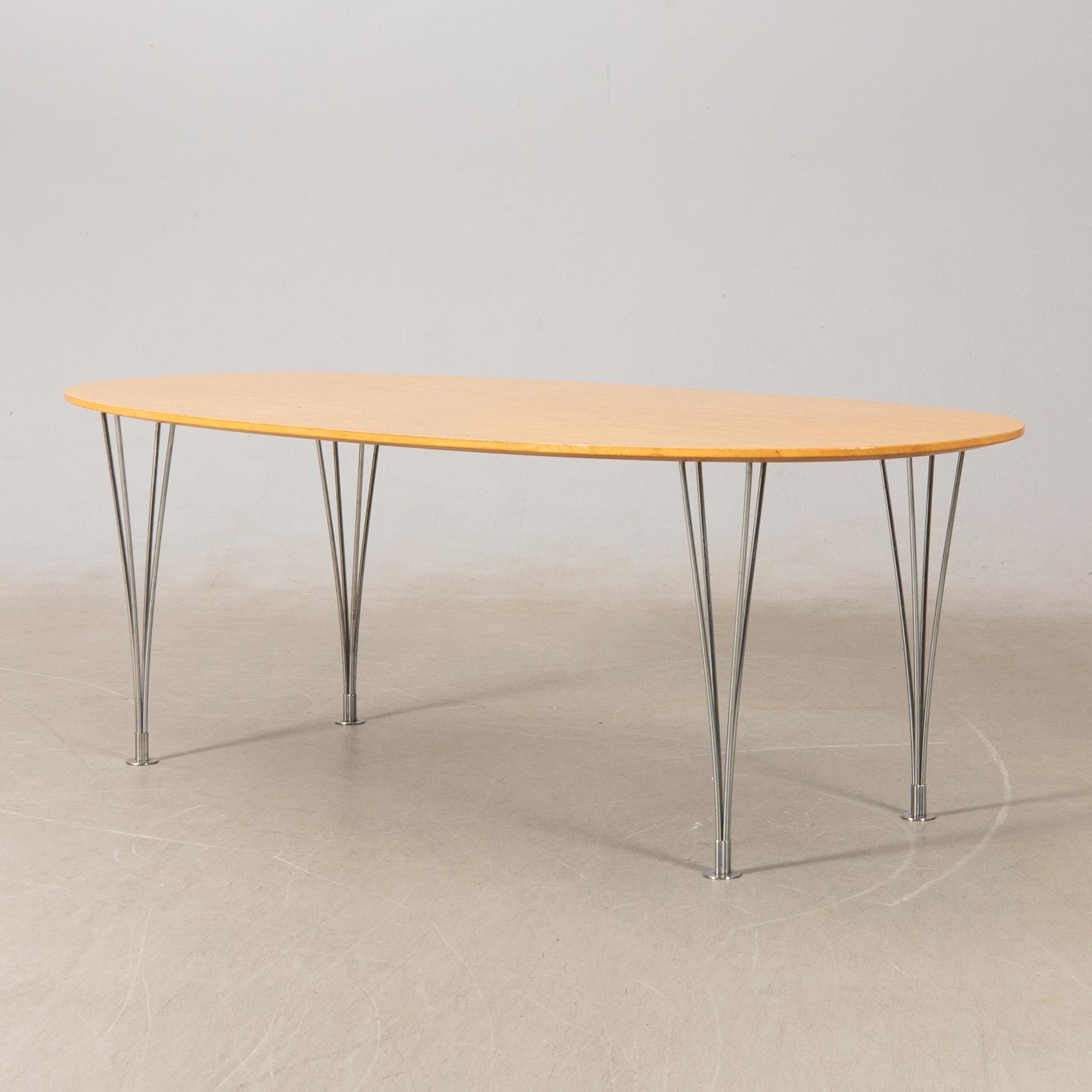 Bruno Mathsson & Piet Hein, coffee table "Superellipse" for Fritz Hansen, Denmark.