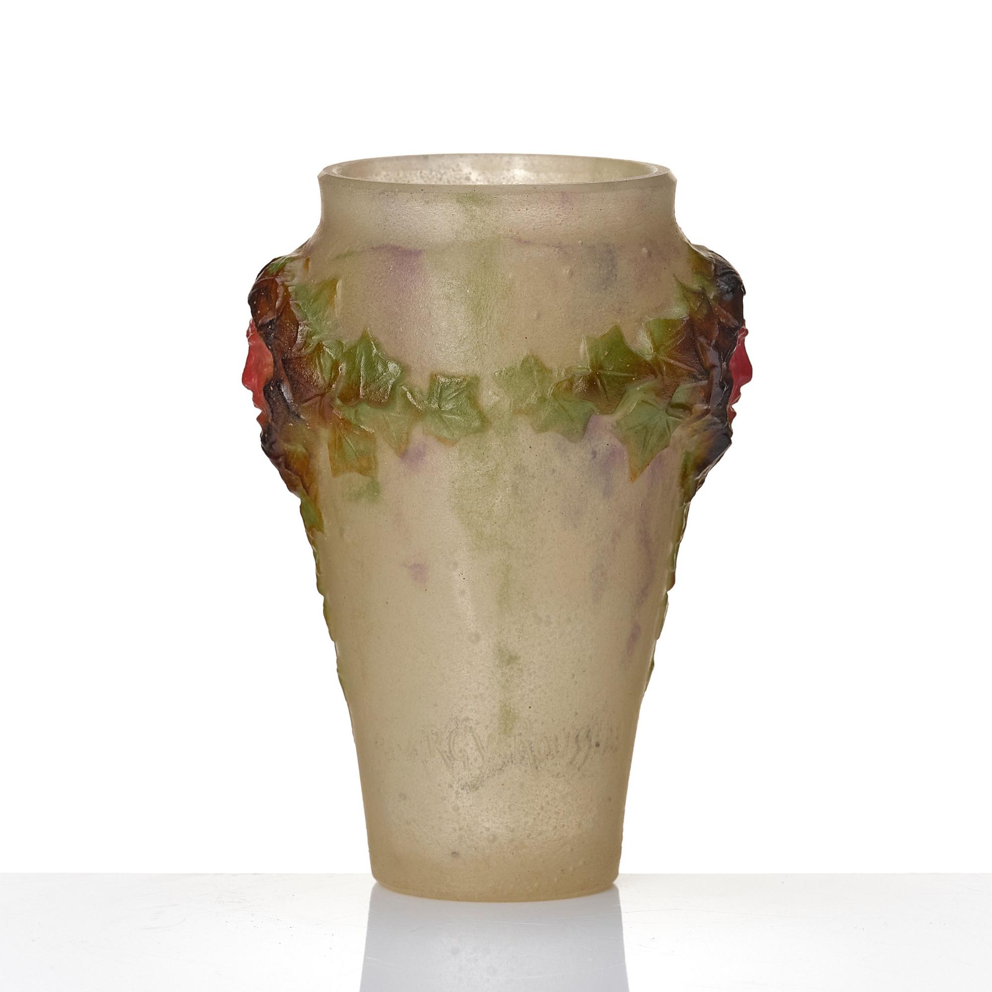 Gabriel Argy-Rousseau, a pâte de verre vase with the mask of 'Bacchus', France 1920s.