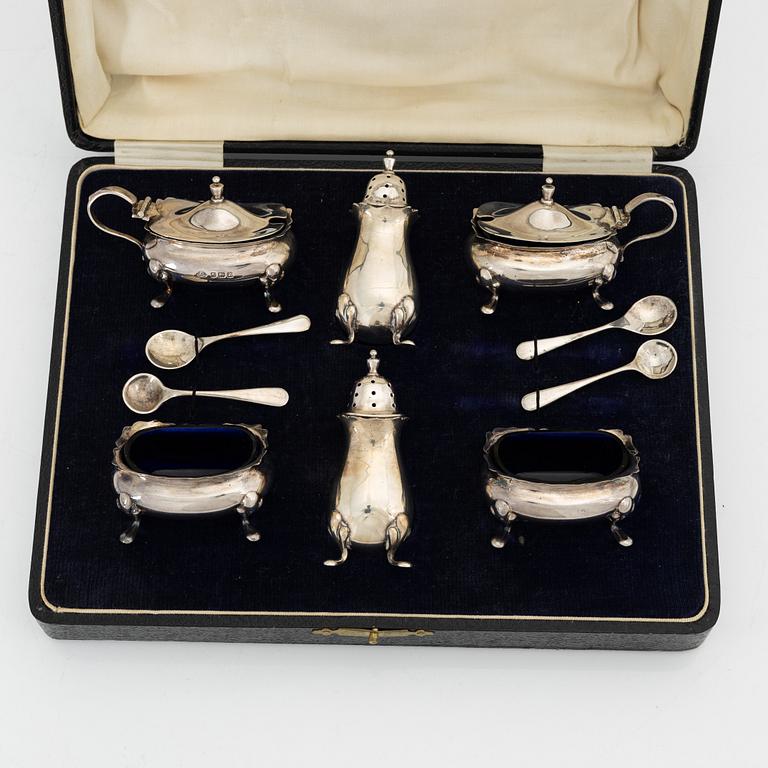Adie Brothers Ltd, a silver cruet set in box, Birmingham 1924.