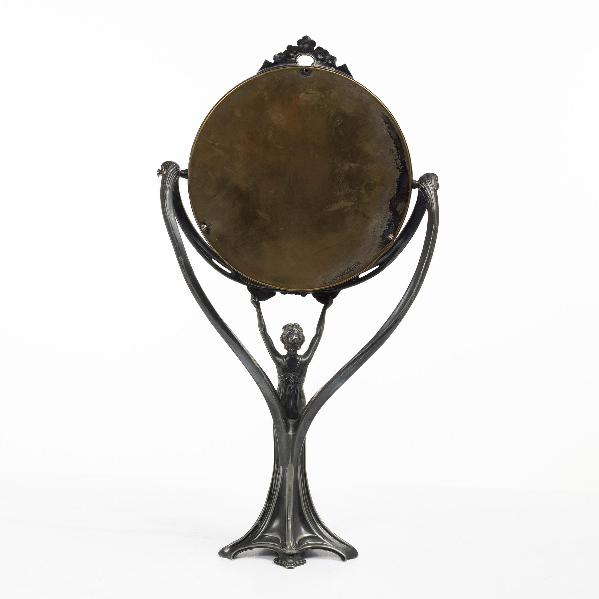 Württembergische Metallwarenfabrik (WMF), an Art Nouveau table mirror, early 20th century.