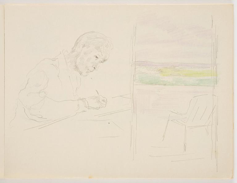 Lotte Laserstein, Skissblock med 22 teckningar varav 7 signerade.