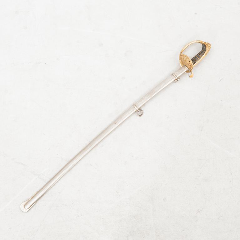 Sabel, svensk, för infanteriofficer, m/1859 med balja.