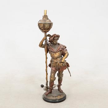 Decorative sculpture/floor oil lamp circa 1900.