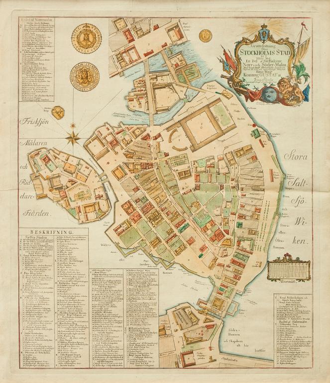 Jonas Brolin, karta, Stockholms Stad, 1771.
