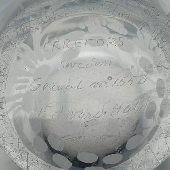 EDWARD HALD, VASE, glass, signed Orrefors Graal Nr 1550 Edward Hald.