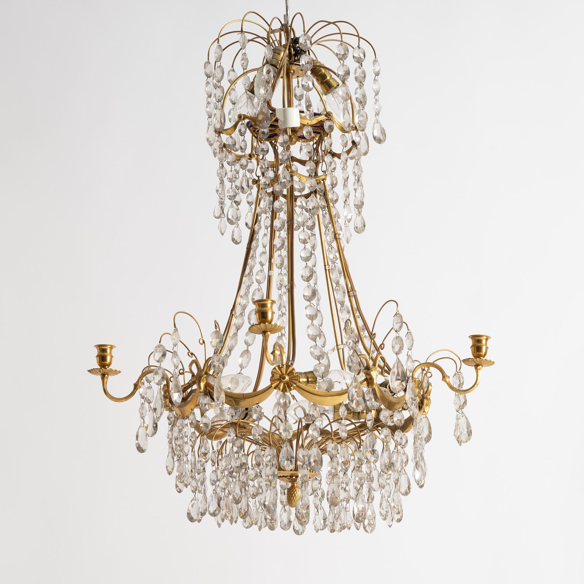 Chandelier, Gustavian style, early 20th century.