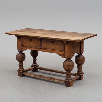 An oak and pine baroque table, 17th/18th Century.