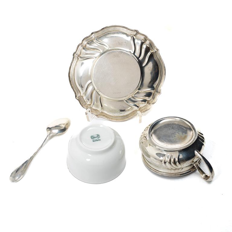 Coffee cups with saucers and spoons, 6 pcs, silver, MH Wilkens & Söhne, Bremen-Hemelingen, Germany, 20th century.
