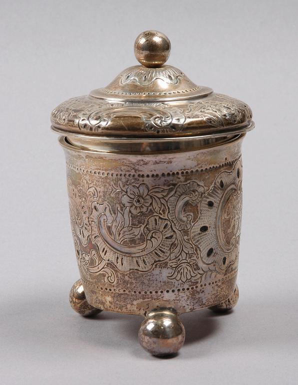 LOCKBÄGARE, silver, barockstil, 1950.