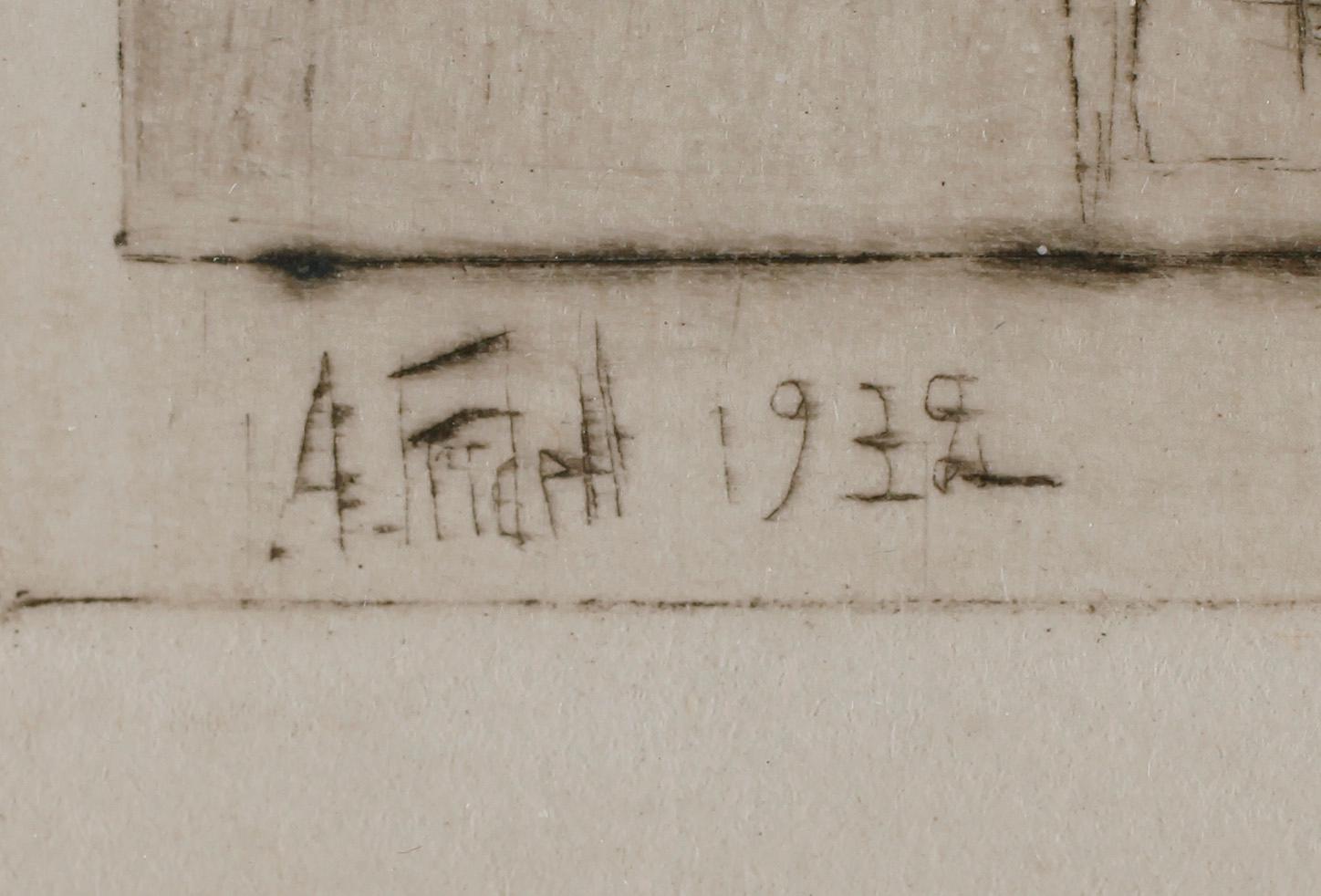 AXEL FRIDELL, etsning, signerad i plåten.