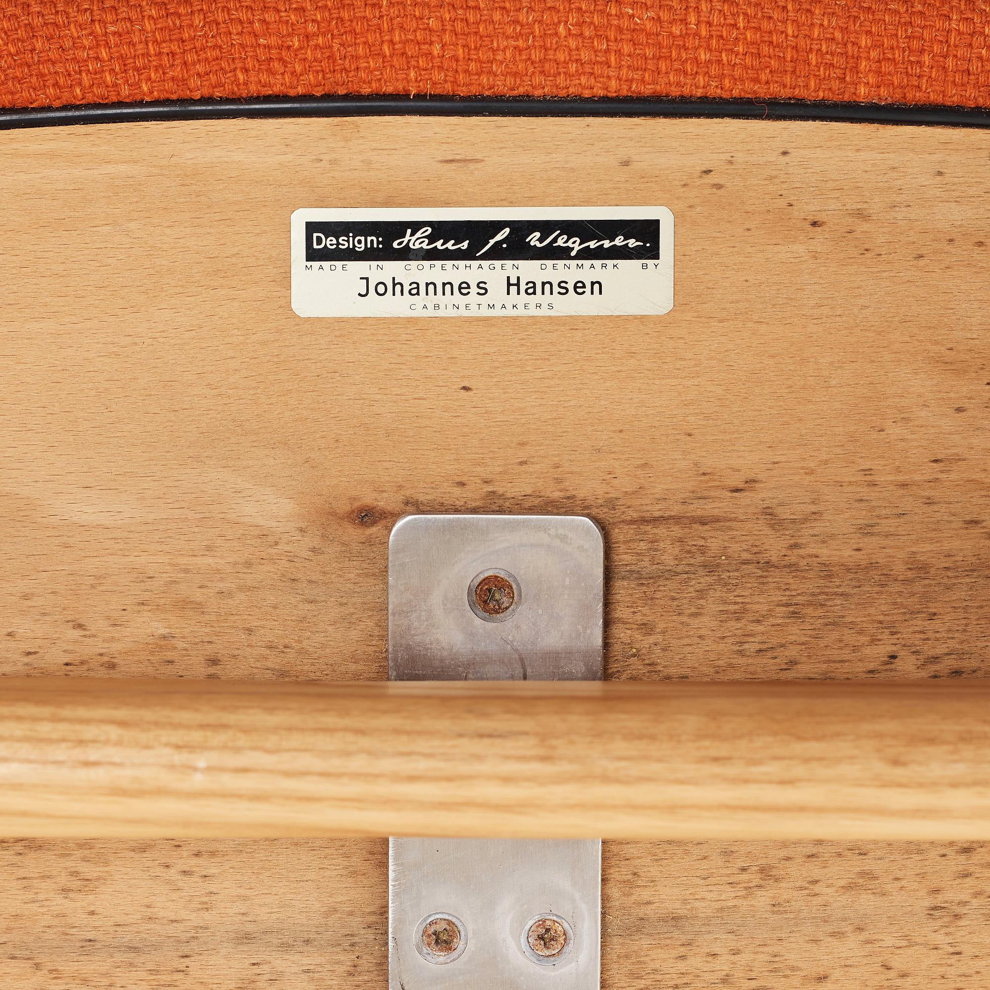 HANS J WEGNER, a pair of "JH 472" chairs, Johannes Hansen, Denmark 1980's.