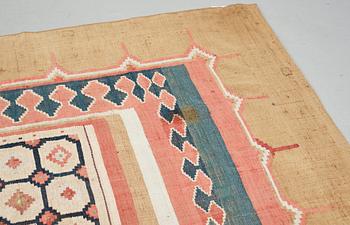 Matto, a kilim, an antique Shushtar, the Khuzestan Province, the southwest of Iran, ca 380-385,5 x 184-192 cm.