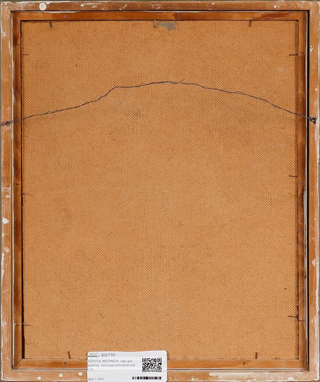 GÖSTA WERNER, olja på pannå, monogramsignerad.