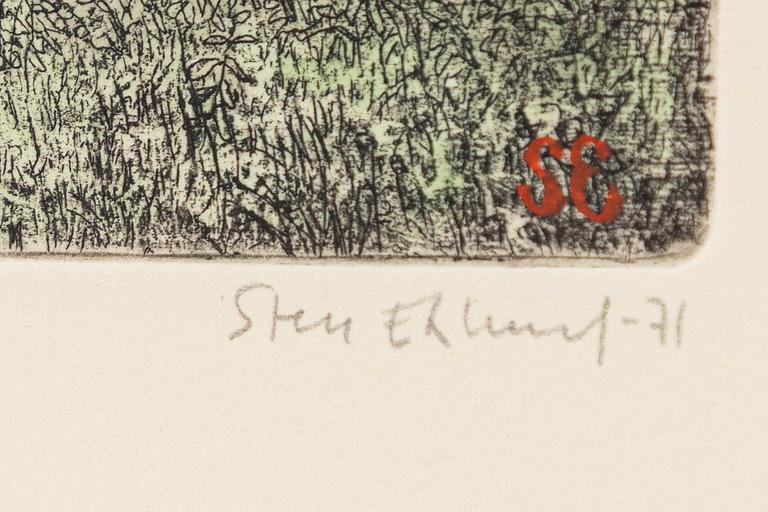 Sten Eklund, "Ett av husen vid 4 på bild 3" ur "Kullahusets hemlighet".