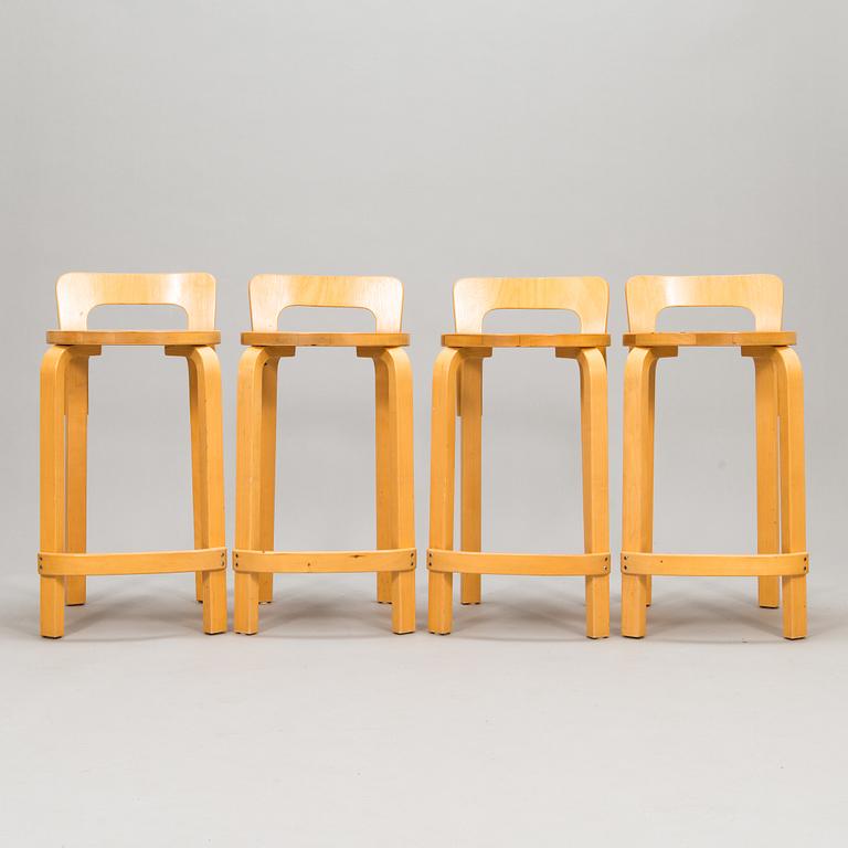 Alvar Aalto, Barstolar, 4 st, K65, Artek, 1900-talets slut.