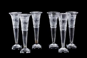 CHAMPAGNESTRUTAR, 6 st, glas, sannolikt sekelskiftet 1900.