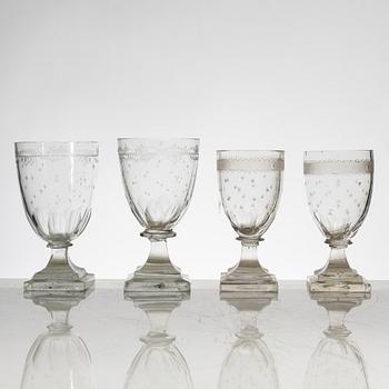 Vinglas, 2 par, omkring år 1800. Sengustavianska.
