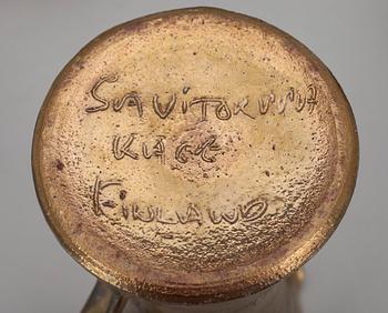 KANNA samt BÄGARE, 6 st, lergods, Savitorppa, 1900-talets slut.