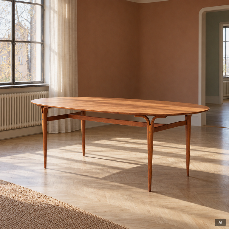 Bruno Mathsson & Piet Hein, dining table, “Superellipse”, Bruno Mathsson International, Sweden.