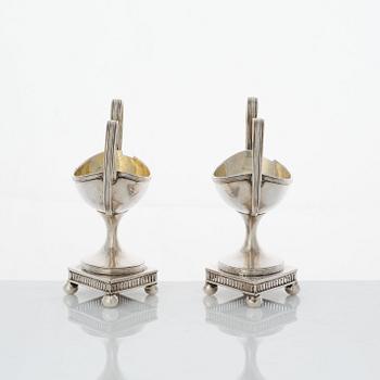 A pair of Swedish late Gustavian parcel-gilt silver salt-cellers, mark of Lars Söderström, Umeå (1815-1833).