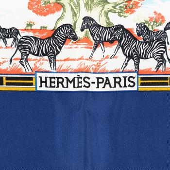 Hermès, a 'Tropiques' twill silk scarf.