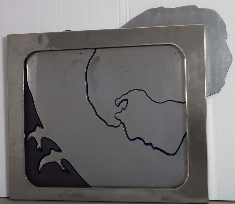 KIMMO PYYKKÖ, relief metall, sign-73.