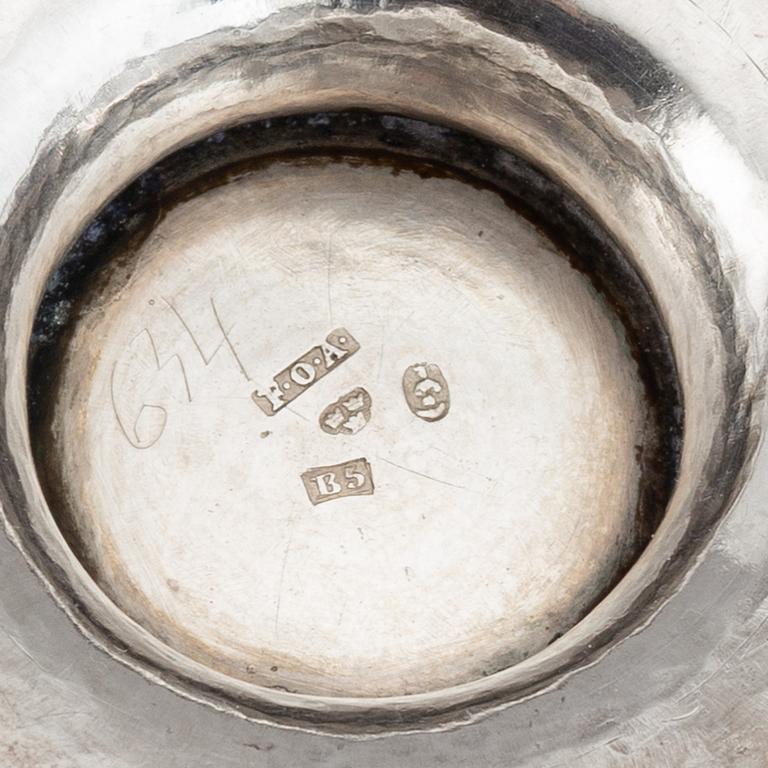 A Swedish 19th century parcel-gilt silver cream-jug, mark of Oskar Ahlström, Södertälje 1856.