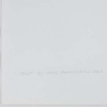 HANS HAMMARSKIÖLD, fotografi, signerad och med copyrightstämpel a tergo. Framtagen 2003.