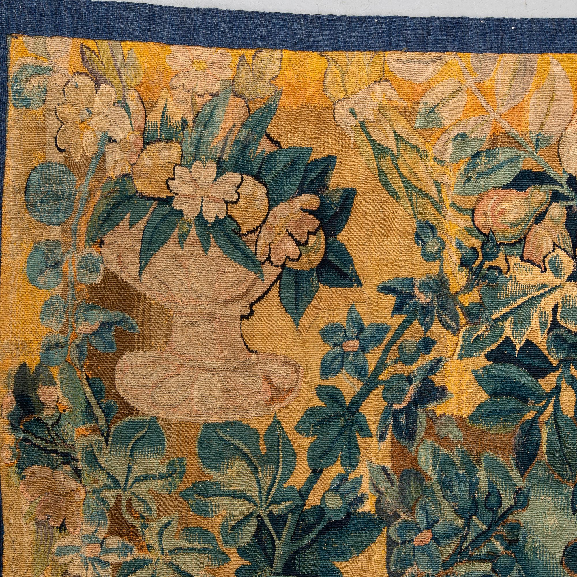 A tapestry, "Feuilles de choux", tapestry weave, third quarter 16th century, Flanders, probably Audenarde.