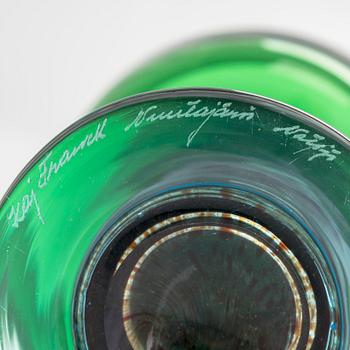 Kaj Franck, a glass goblet, signed Kaj Franck Nuutajärvi Notsjö.