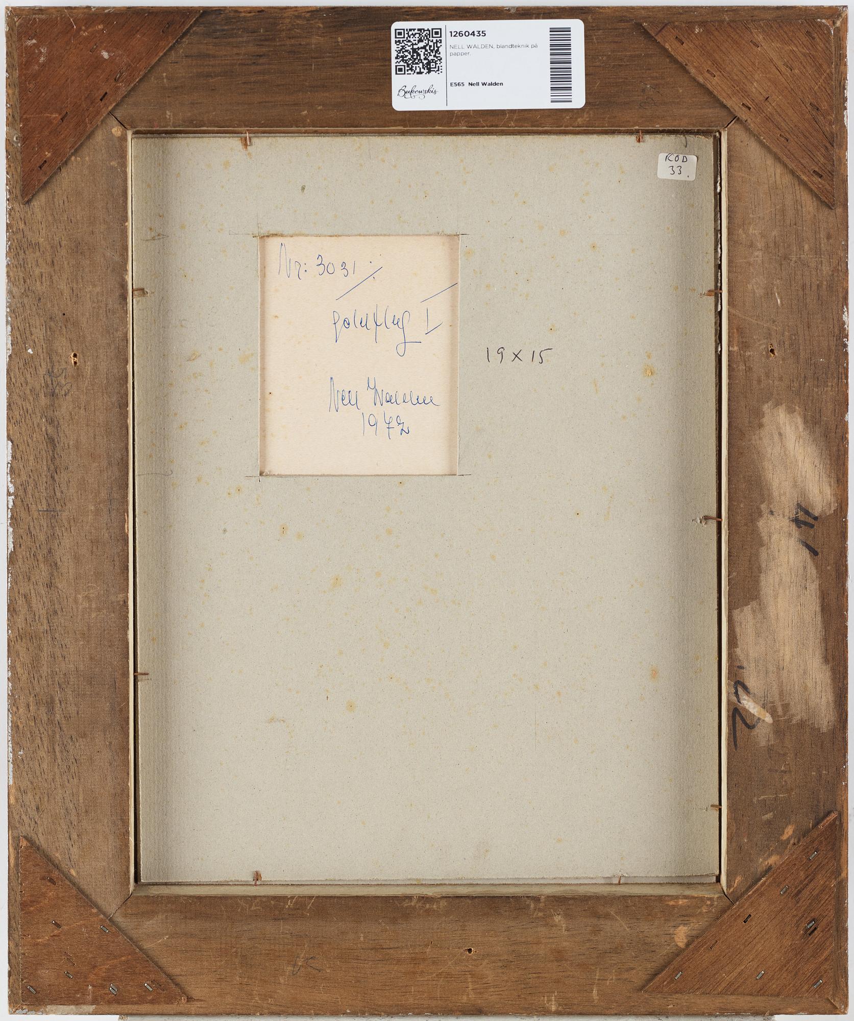 NELL WALDEN, mixed media on paper.