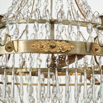 A Swedish late Empire  nine light chandelier first half 19th century.