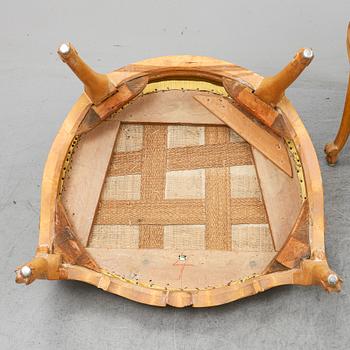 KARMSTOLAR fyra stycken. 1700-tal, Rokoko.