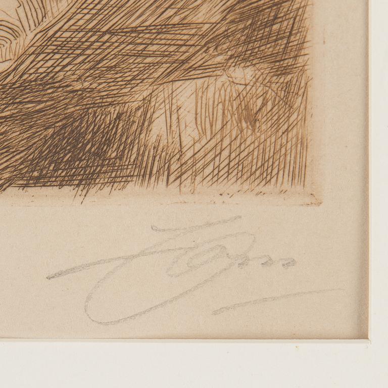 ANDERS ZORN, etching, 1913, signed in pencil.